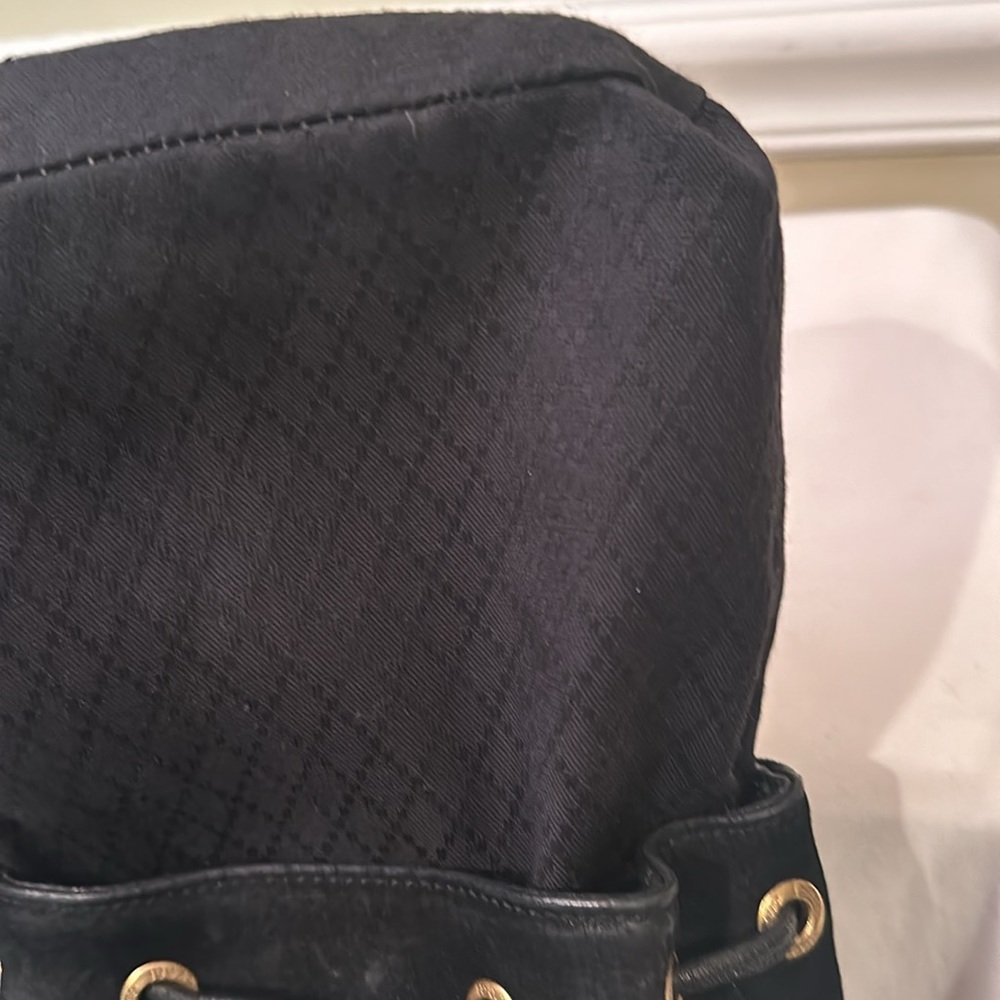 Gucci vintage authentic bamboo black suede small backpack with COA - Picture 15 of 16